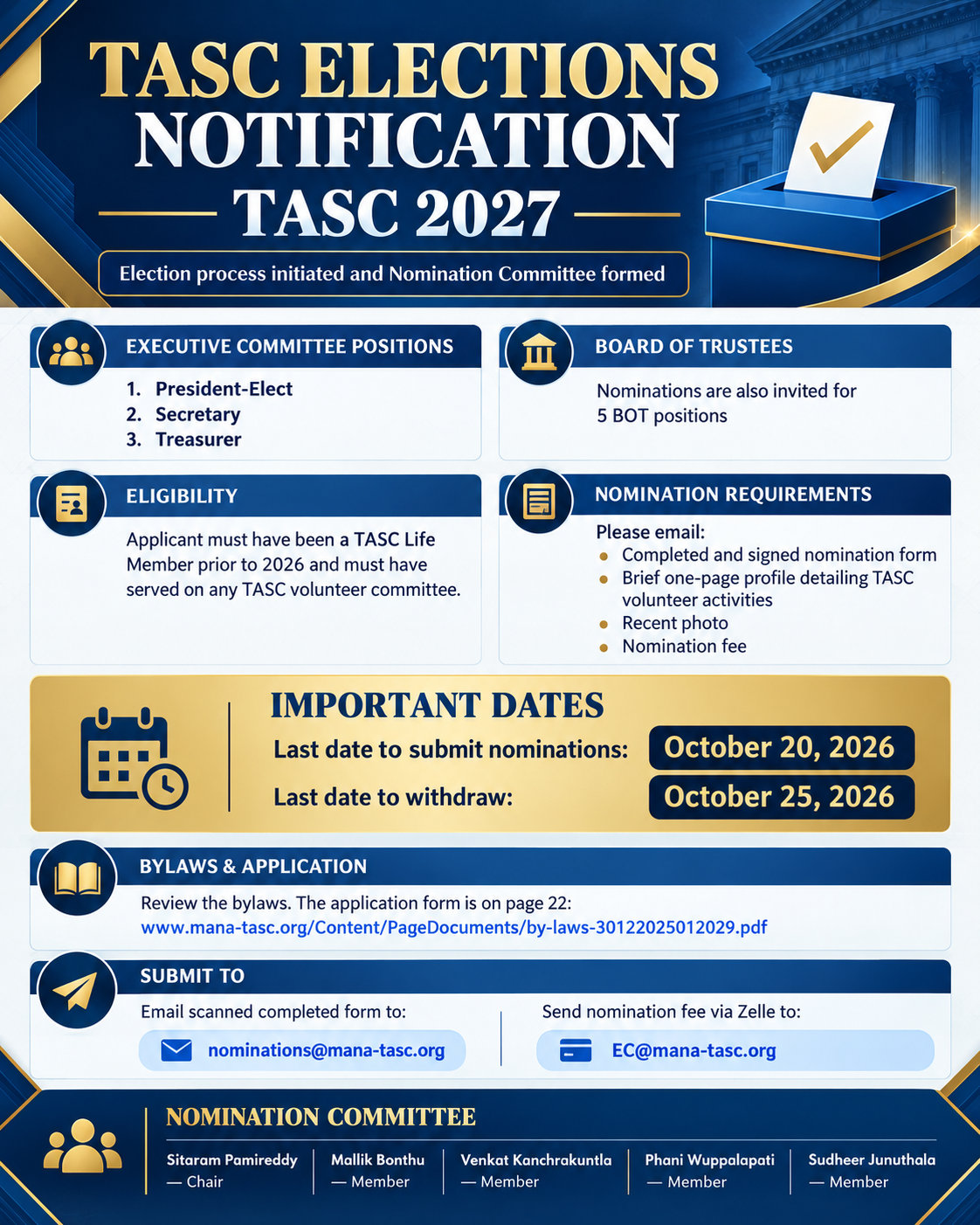 TASC 2027 - Election process