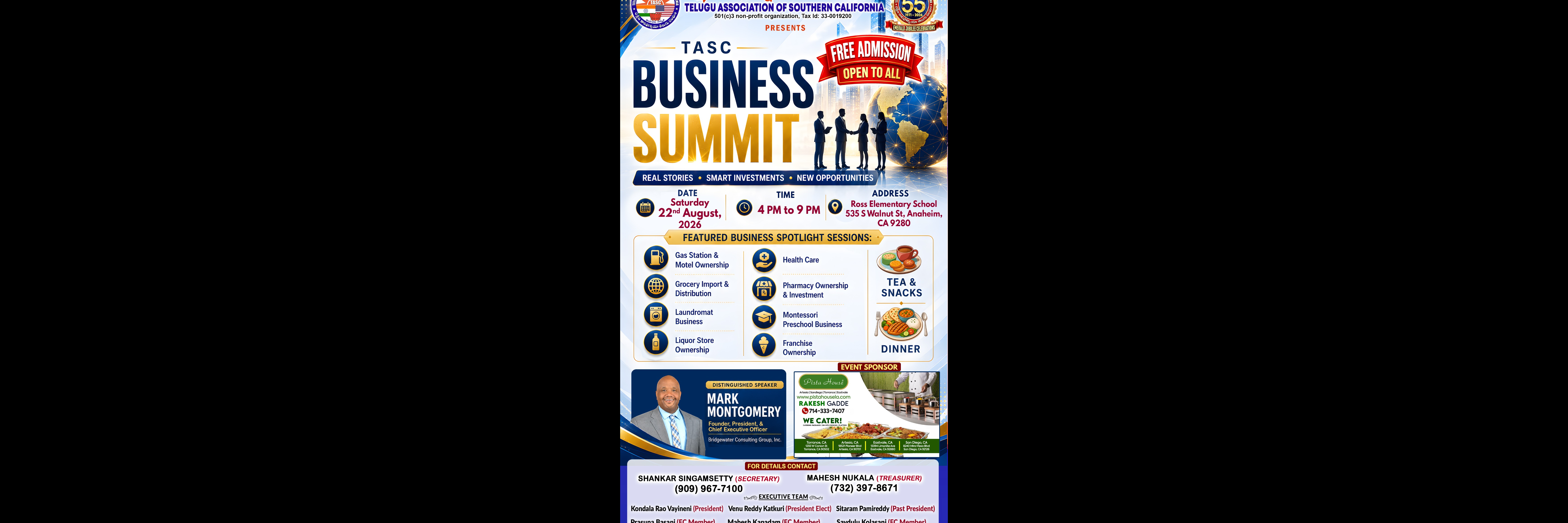 💼🚀 TASC 2026 – Business Summit – 📅 Saturday, August 22, 2026